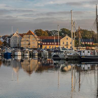 Rudkøbing set fra havnen - Langeland